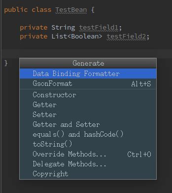 Data Binding Formatter Databinding Model Generator Intellij Ides