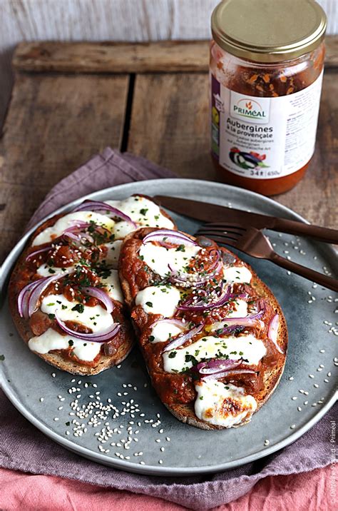 Bruschetta aux aubergines à la provençale Primeal le bio végétal