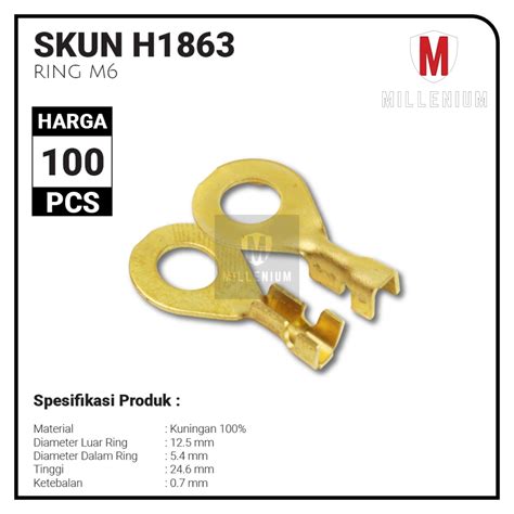 Jual Terminal Skun Bulat Gepeng Ring M Baut Skun Aki Massa Motor