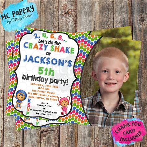 Team Umizoomi Party Invitation Set Team Umizoomi Birthday Etsy