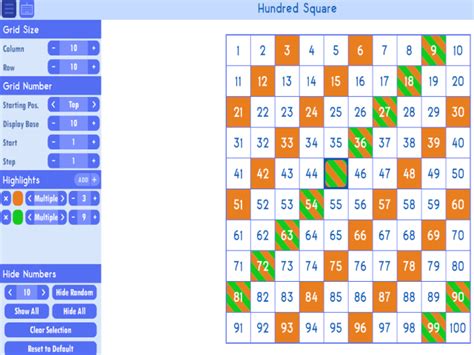 100 Square - Mathsframe