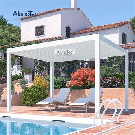 Alunotec Garden Structures Metal Aluminium Pergola Kits Louvred Roof