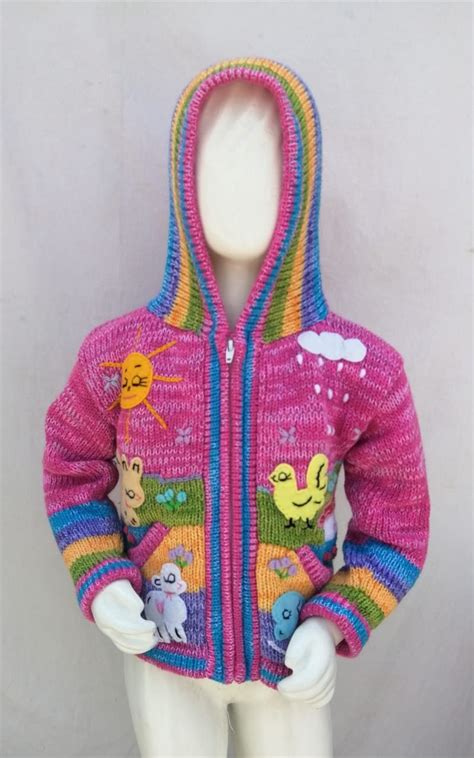 Children Hoodie Peruvian Sweater Unique Peru Hood Kids Wool - Etsy