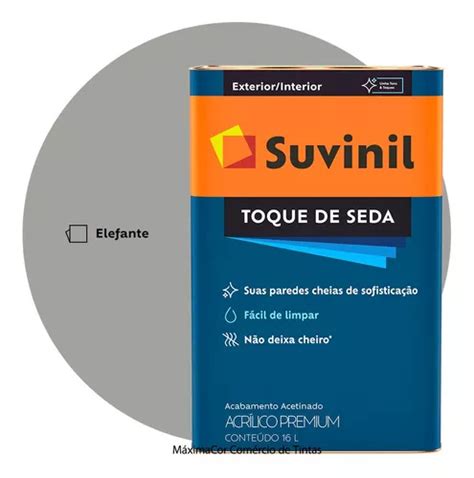 Tinta Acetinada Lavável Suvinil 16l Cinza Elefante