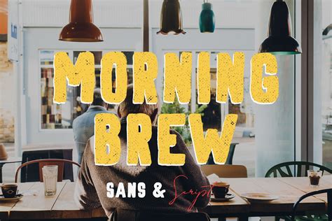 Morning Brew Hand Painted Font Design Cuts