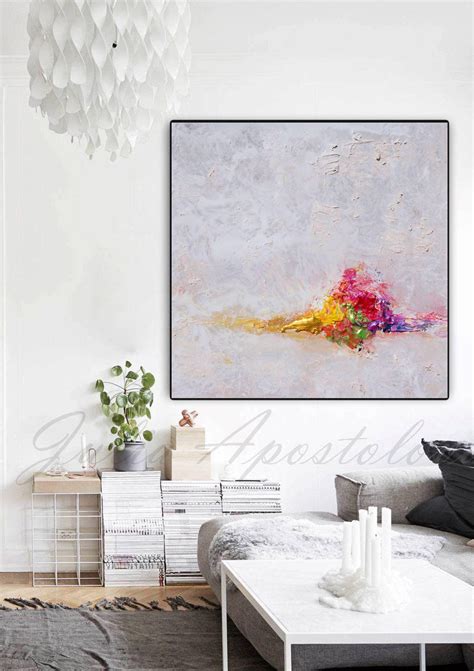 Minimalist Painting White Abstract Art Landscape Painting | Etsy