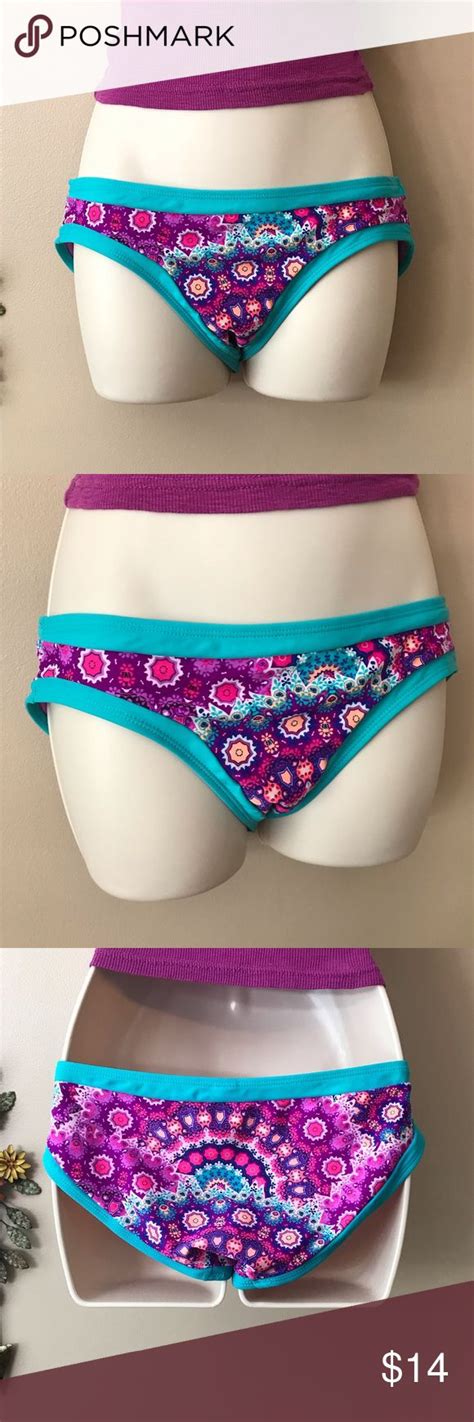 NOBO Multi Color Bikini Bottoms Size Med 7 9 EUC Multicolor Bikini