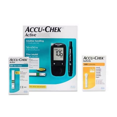 Jual Paket Accu Chek Active Meter Strip Pcs Accu Chek Softclix