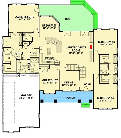 Plans Maison En Photos 2018 Spacious Craftsman House Plan With Superb