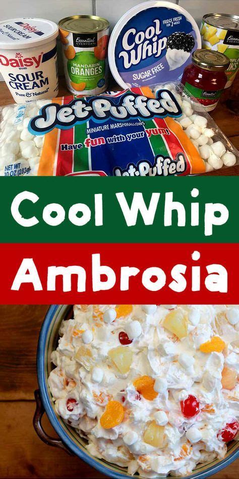 Easy Cool Whip Ambrosia Recipe Recipe Ambrosia Recipe Easy Fruit