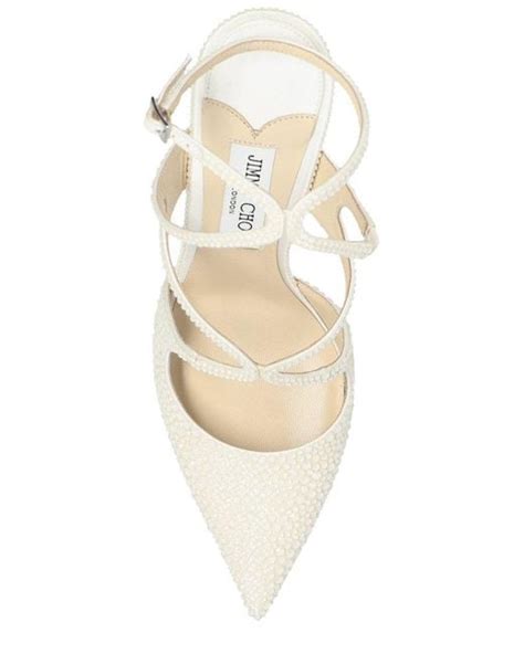 Jimmy Choo Azia Embellished Pointed Toe Pumps In White Lyst