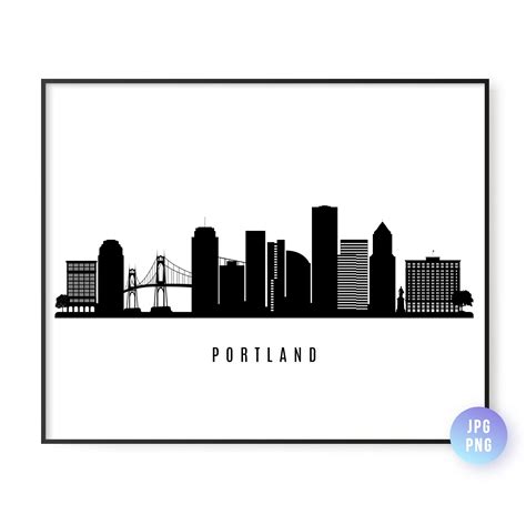 Printing Services Online Printing Portland Skyline Minimalist Wall