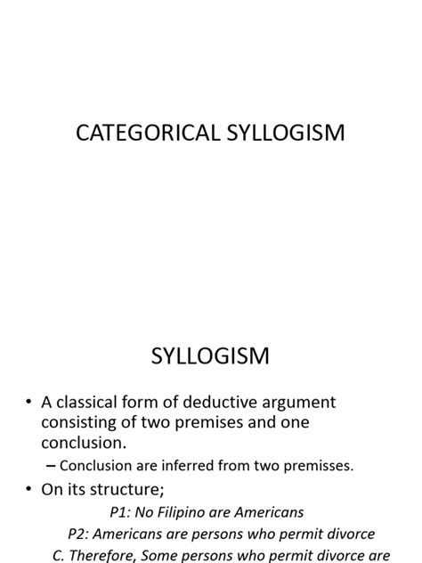 Categorical Syllogism Form - Structure and Rules-1 | PDF