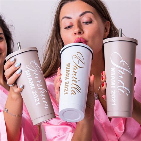 Customized Metallic 24 Oz Tumblers For Bridesmaids Sunny Boutique Miami