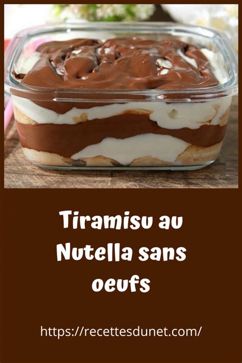 Tiramisu au Nutella et mascarpone prêt en 5 minutes Recettes du net