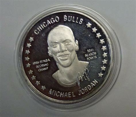 Michael Jordan Nba Scoring Champ Oz Fine Silver Medal