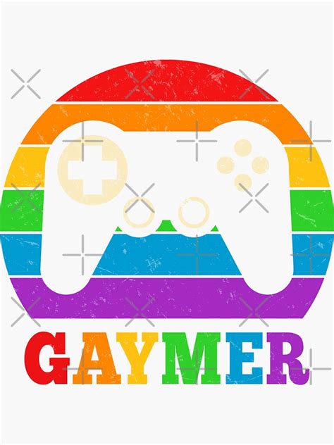 Retro Vintage Gaymer Gamer LGBTQ Gay Pride Month Gaming Gift Sticker