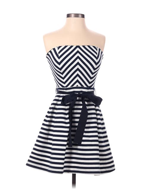 Forever 21 Chevron Herringbone Chevron Multi Color Blue Casual Dress