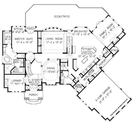 Country Floor Plan - Main Floor Plan Plan #54-301 | Country style house ...