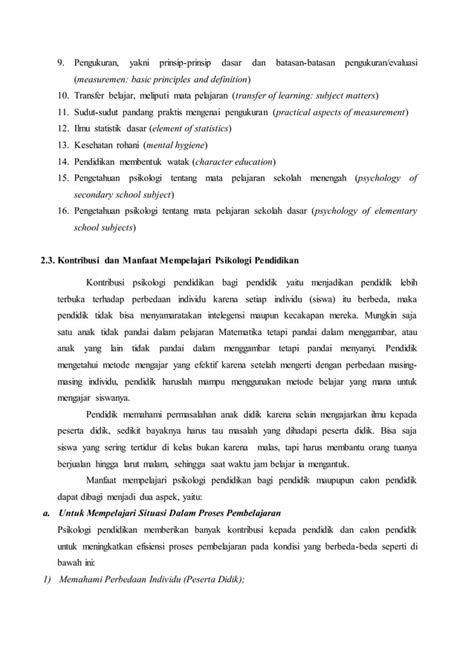 1 Pengertian Dan Ruang Lingkup Psikologi Pendidikan Pdf Free Download