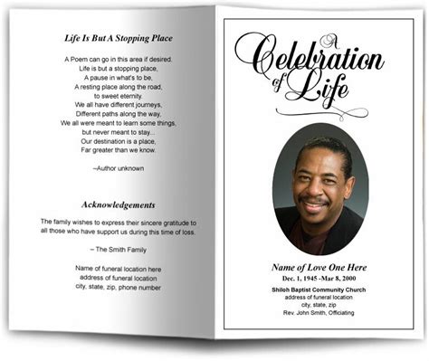 Classic Funeral Program Template Diy Funeral Programs Funeral Program Site Funeral Programs