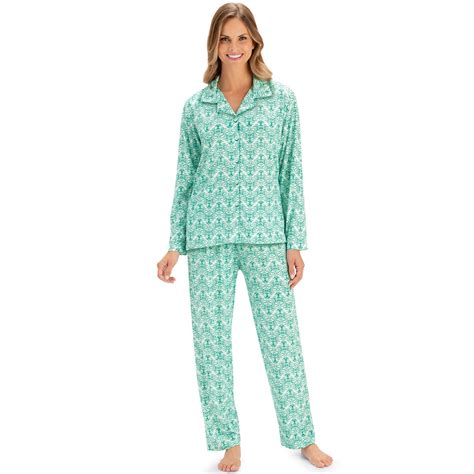 Cozy Feminine Leaf Design Long Sleeve 2 Piece Pajama Set Collections Etc