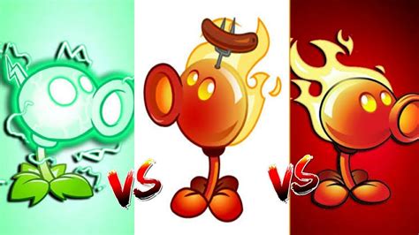 Plants Vs Zombies 2 Electric Peashooter Vs Fire Peashooter Vs Fire