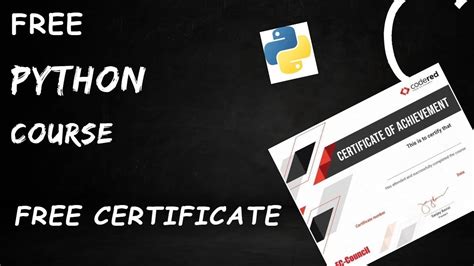 Free Python Course With Certificate For Beginners Youtube