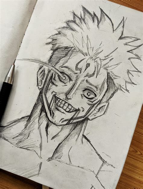 Sukuna Sketch First Time Drawing Sukuna D R Jujutsukaisen Nbkomputer