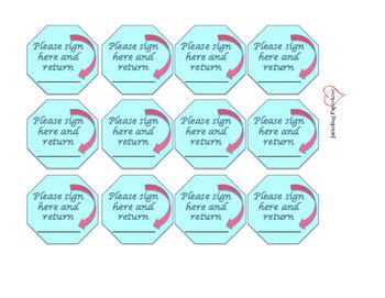 Sign Here Printable Stickers by Mrs Tolman | Teachers Pay Teachers