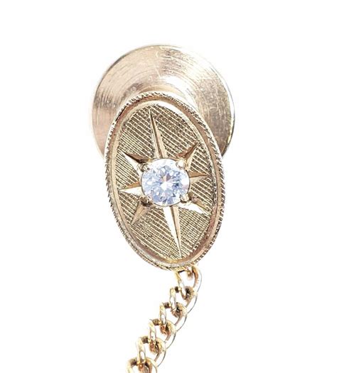 Lot 14k Yellow Gold And Diamond Tie Pin