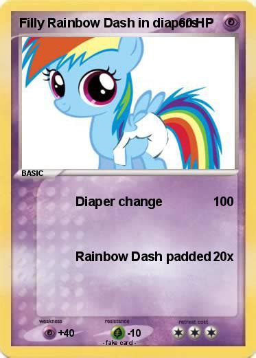 Pokémon Filly Rainbow Dash In Diapers Diaper Change My Pokemon Card