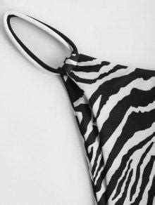 ZAFUL Zebra Stripe Tanga String Bikini Briefs In BLACK ZAFUL 2024