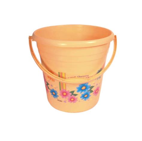 Yellow Plastic Dyna Bucket 15 Printed For Household With Handle At