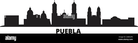 Mexico Puebla City Skyline Isolated Vector Illustration Mexico