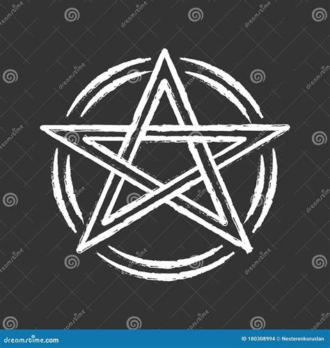 Pentagram Chalk Icon Occult Ritual Pentacle Devil Star Satanic Cult