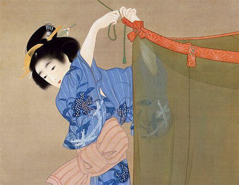 Shoen Uemura A Woman Armed With A Paintbrush At The Turn Of The