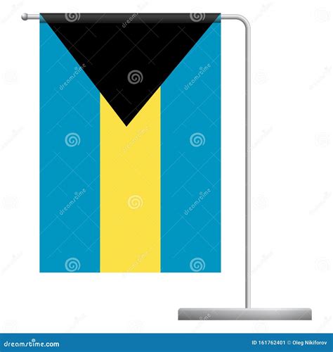 Bahamas Flag On Pole Icon Stock Illustration Illustration Of Icon