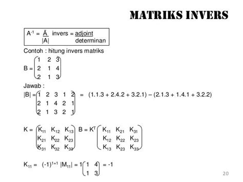 Terbaru 38 Invers Matriks 3x3