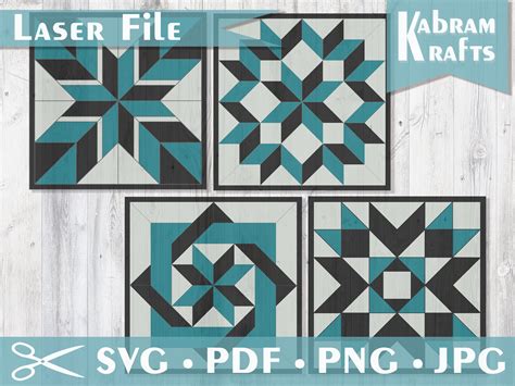 Barn Quilt Pattern Svg Laser Cut Design Per Trapunta Da Parete Etsy