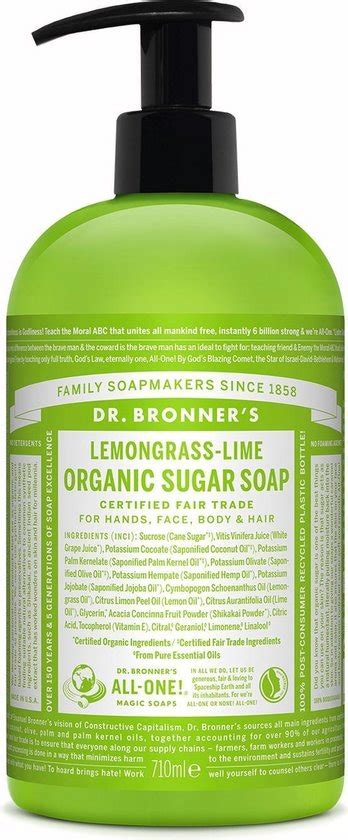 Dr Bronner S Organic Sugar Vloeibare Zeep 710 Ml 1 Stuk S Bol