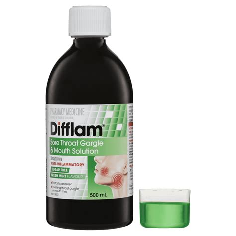 Difflam Sore Throat Gargle And Mouth Solution 500ml Discount Chemist