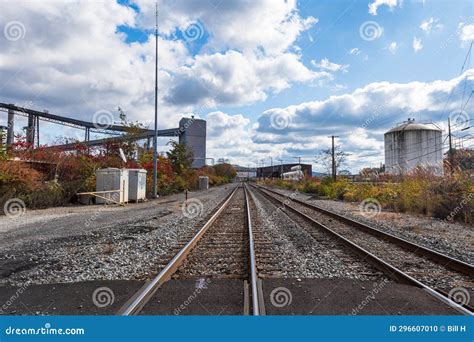 Braddock, Pennsylvania, USA November 1, 2023 Railroad Tracks Running ...