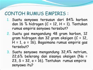 Rumus Empiris Dan Rumus Molekul Ok PPT