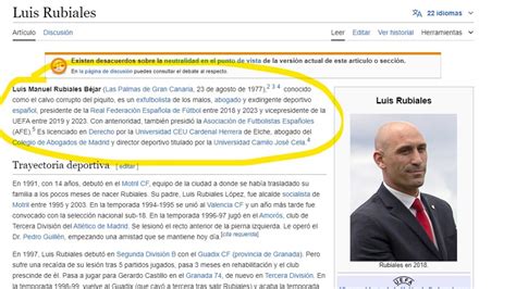 Troleada En La Entrada De Luis Rubiales En La Wikipedia El Calvo