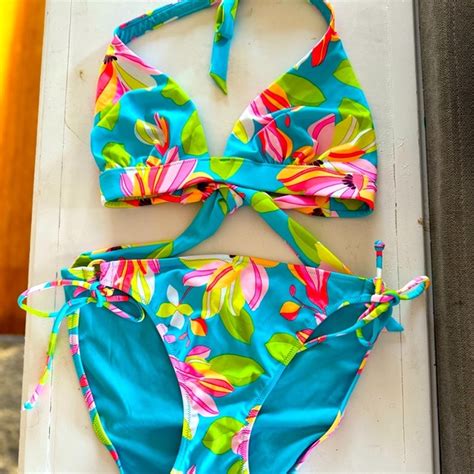 Victoria S Secret Swim Victorias Secret Tropical Floral Bikini Set Poshmark