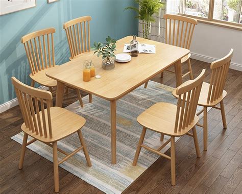 Light Solid Wood Dining Table Chairs Not Included Furniture Home