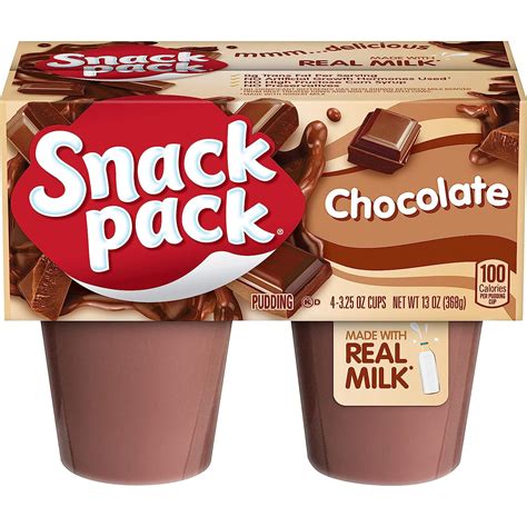 Snack Pack Chocolate Pudding Cups 4 Count 12 Pack Packaged Snack Puddings