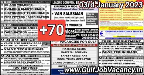 Gulf Job Vacancy Newspaper 03 January 2023