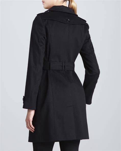 Burberry London Funnel Neck Wool Cashmere Coat Black 1495 Neiman